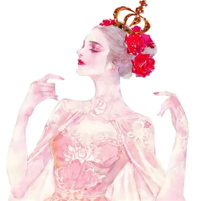 意境唯美美女微信素描头像第1张