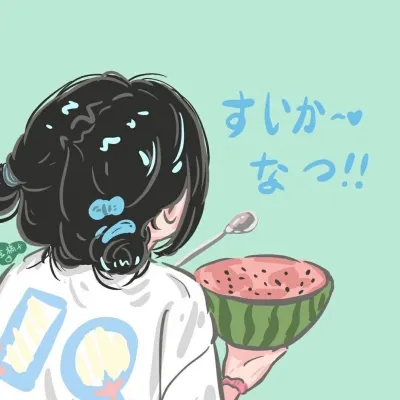 高清萌萌的一男一女夏天清凉情侣q版头像图片第1张