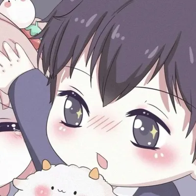 萌系到爆的情侣头像,高清一左一右卡通可爱双人情侣图片头像第1张