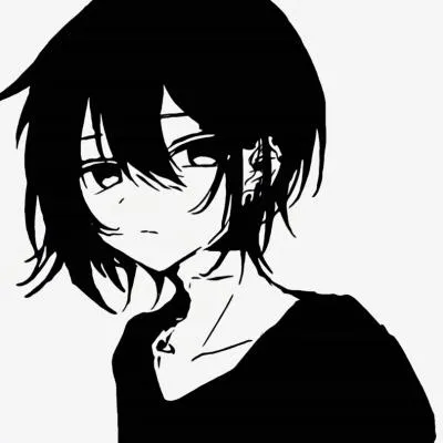 二次元黑白头像男生冷酷霸气第1张