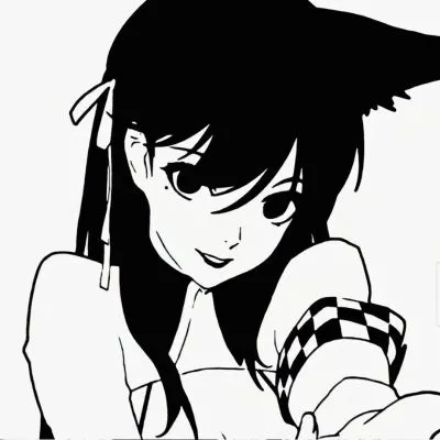 日系少女黑白动漫女生头像第1张