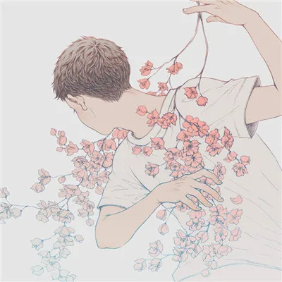 花与人彩色手绘头像唯美伤感第1张