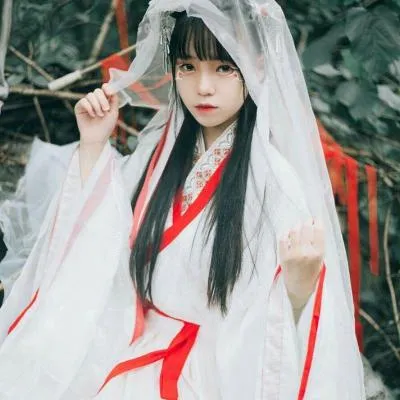 红衣古风头像唯美女生带好运第1张