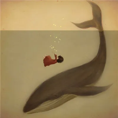 唯美意境蓝色鲸鱼头像第1张