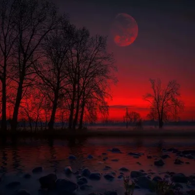 高清好看的红色系风景头像图片第1张