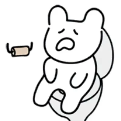 高清线条画组成的呆萌小熊卡通头像图片第1张