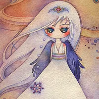 手绘水彩画漂亮小女孩头像第1张