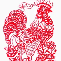 剪纸鸡图案头像第1张