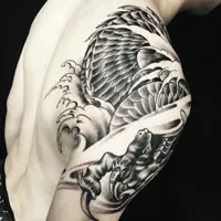 过肩邪龙纹身刺青头像图片第1张