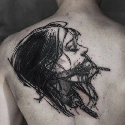 独特古典韵味的女性肖像纹身微信头像第1张