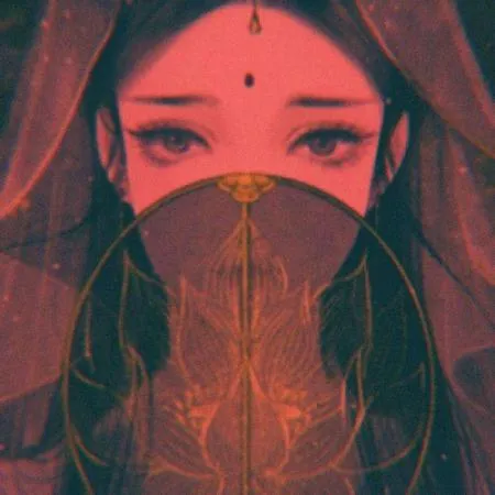 红色系卡通女生头像第1张