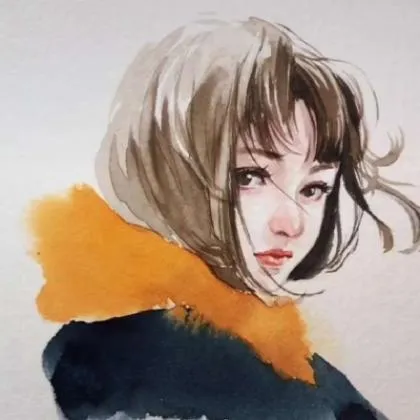 唯美插画女头像第1张