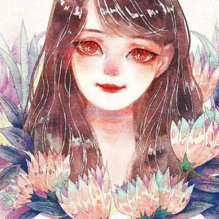 手绘唯美女生头像第1张